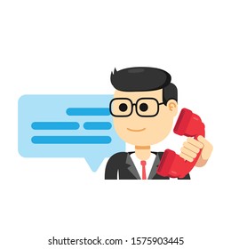 Male Customer Services Agent, Making Phone Call