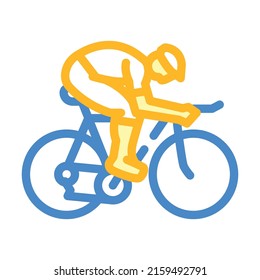 male cyclist color icon vector. male cyclist sign. isolated symbol illustration