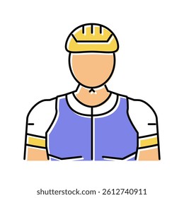 male cyclist color icon vector. male cyclist sign. isolated symbol illustration