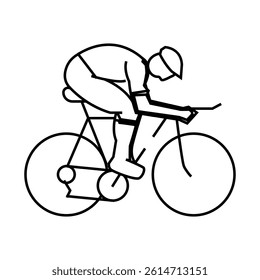 male cyclist line icon vector. male cyclist sign. isolated contour symbol black illustration
