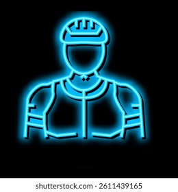 male cyclist neon light sign vector. male cyclist illustration
