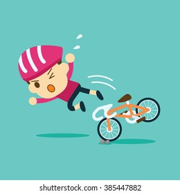male cyclist ride a bicycle accident