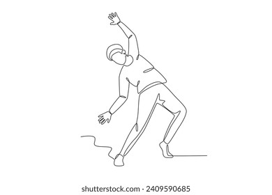 A male dancer dancing. Dancing one-line drawing