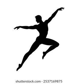 Male Dancer Silhouette Vector Illustration and Dance Pose Design