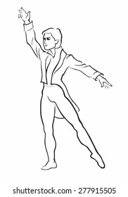 Male dancer silhouette. Vector illustration