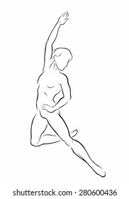 Male dancer silhouette. Vector illustration