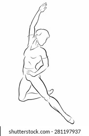 Male dancer silhouette. Vector illustration