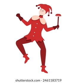 Male dancing joker icon cartoon vector. Success celebration. Person luck