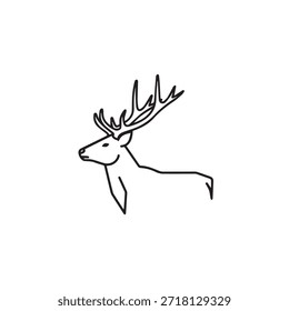 "Flaches Vektorsymbol für männliche Hirsche - Illustration der Waldtiere."