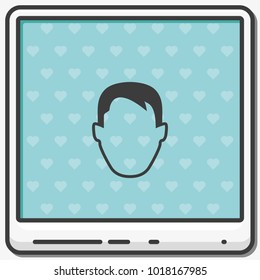 Male default avatar profile. Male head flat vector icon.