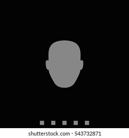 Male default avatar profile. Male head silhouette.