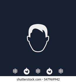 Male default avatar profile. Male head icon.