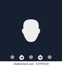 Male default avatar profile. Male head silhouette.
