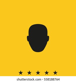 Male default avatar profile. Male head silhouette.