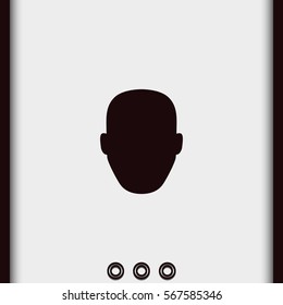 Male default avatar profile. Male head silhouette.