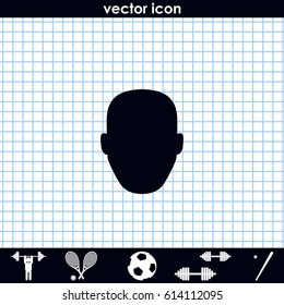 Male default avatar profile. Male head silhouette.