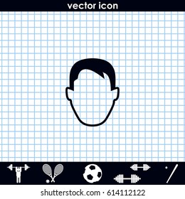 Male default avatar profile. Male head icon.