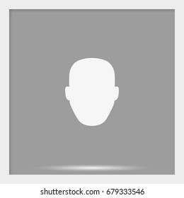 Male default avatar profile. Male head silhouette.