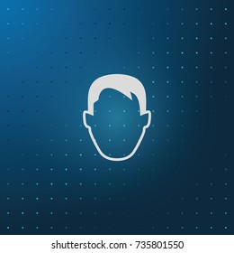 Male default avatar profile. Male head icon.