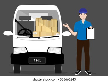 male delivery courier . vector illustrator