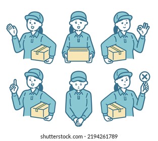 Male Delivery Man Pose Set