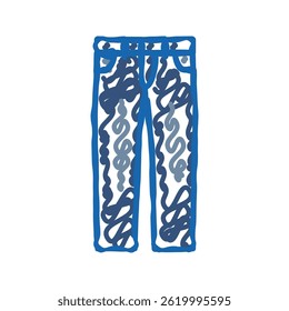 calças jeans masculinas ícone doodle esboço vetor. símbolo jeans masculino calça. ilustração símbolo isolado