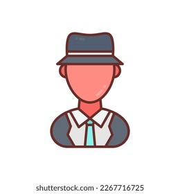 Icono de detective masculino en vector. Logotipo