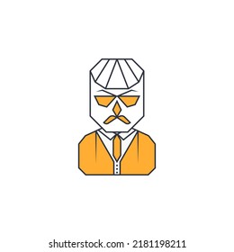 male detective logo design illustration