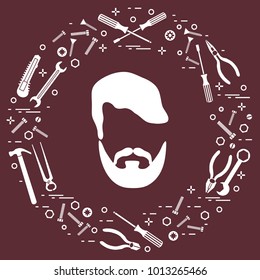 Male and different tools for building, construction and home repair. Design for banner and print.