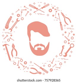 Male and different tools for building, construction and home repair. Design for banner and print.