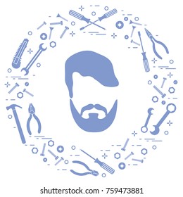 Male and different tools for building, construction and home repair. Design for banner and print.