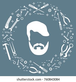 Male and different tools for building, construction and home repair. Design for banner and print.