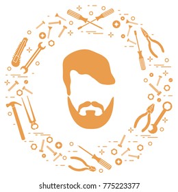 Male and different tools for building, construction and home repair. Design for banner and print.