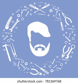 Male and different tools for building, construction and home repair. Design for banner and print.