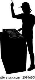 Male disc jockey silhouette illustration