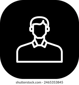 Male diversity people icon with black filled line outline style. male, man, person, adult, happy, young, people. Vector Illustration