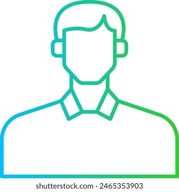 Male diversity people icon with blue and green gradient outline style. male, man, person, adult, happy, young, people. Vector Illustration
