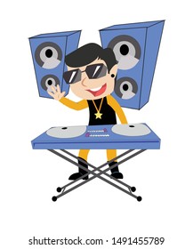 male dj vector illustration design