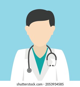 Male doctor avatar occupation clipart icon vector in flat design man