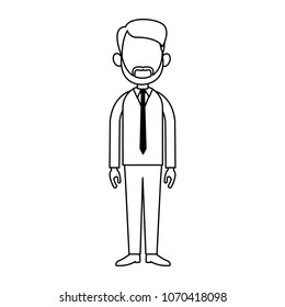 Male doctor cartoon on black and white