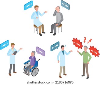 Male doctor communicating with patient