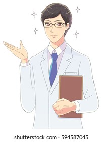 Male doctor with document