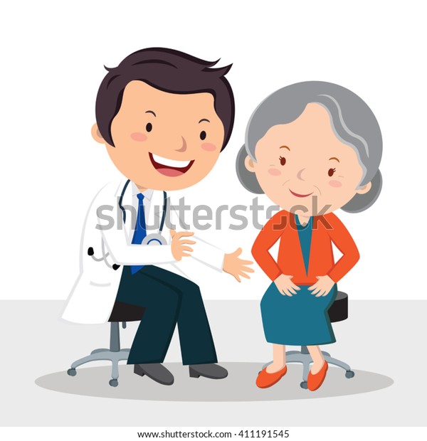 Male Doctor Examining Patient Vector Illustration Stock Vector Royalty