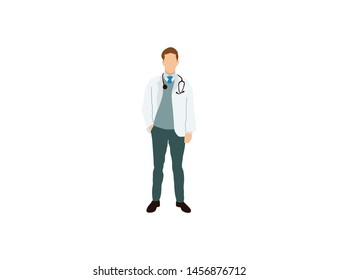 Male doctor flat illustration - Vector