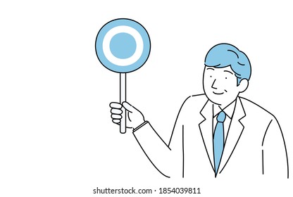 Male doctor holding a circle