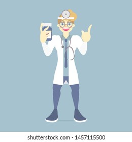 male doctor holding vitamin, medicine, pill, drug, health care medical with healthy lifestyle for hospital, vector illustration cartoon flat character design