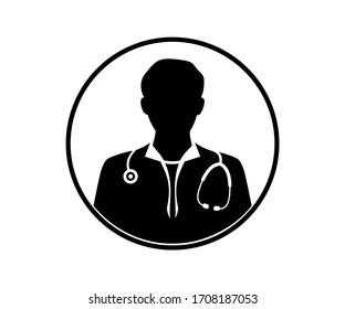 Male Doctor Profile Icon Flat Style Stock Vector (Royalty Free) 1297119850