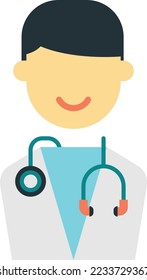 male doctor illustration in minimal style isolated on background