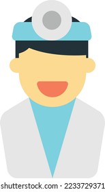 male doctor illustration in minimal style isolated on background