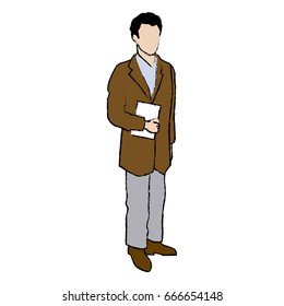 male doctor with lab coat in his office holding a clipboard